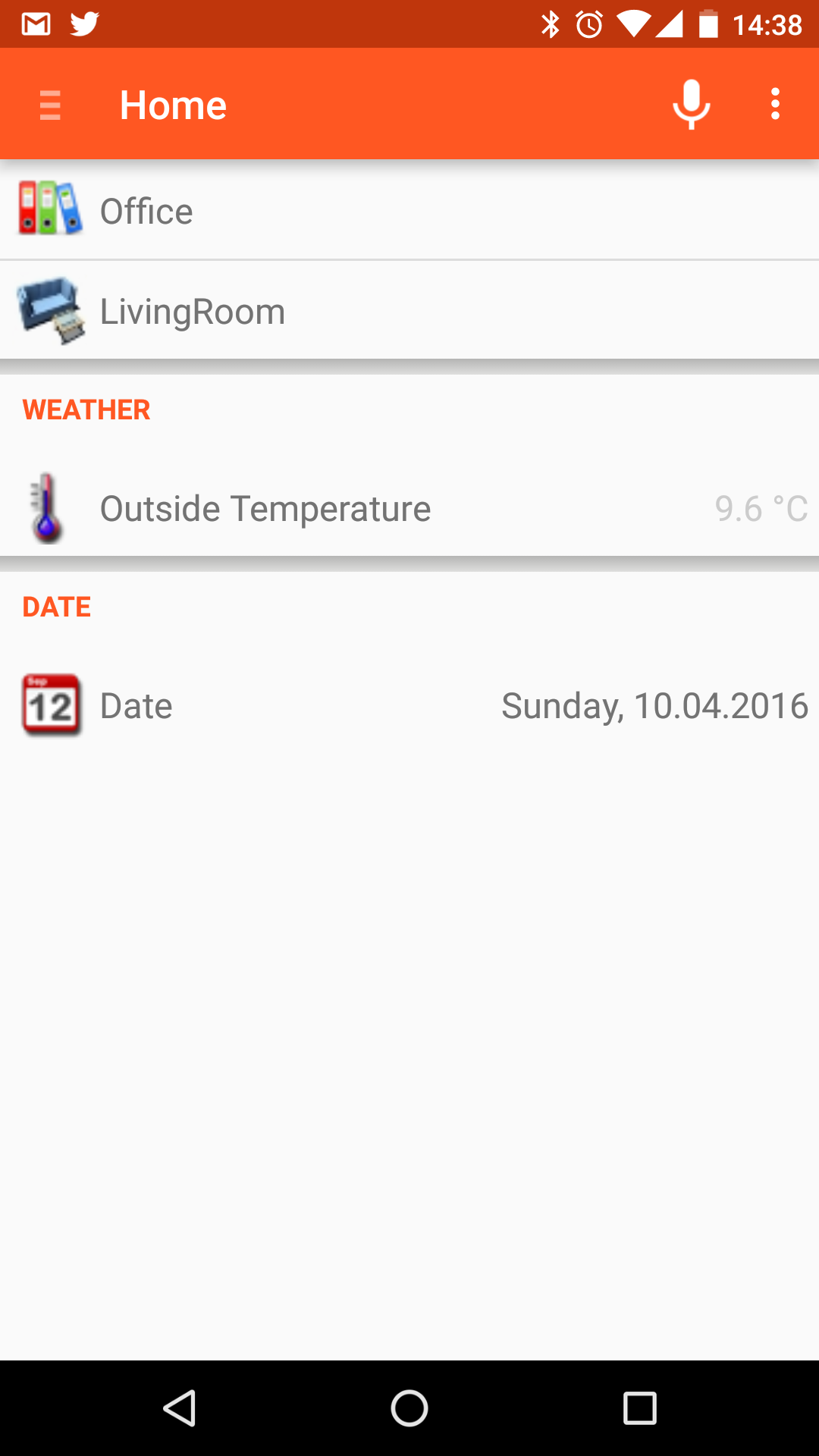 OpenHAB Screenshot Home